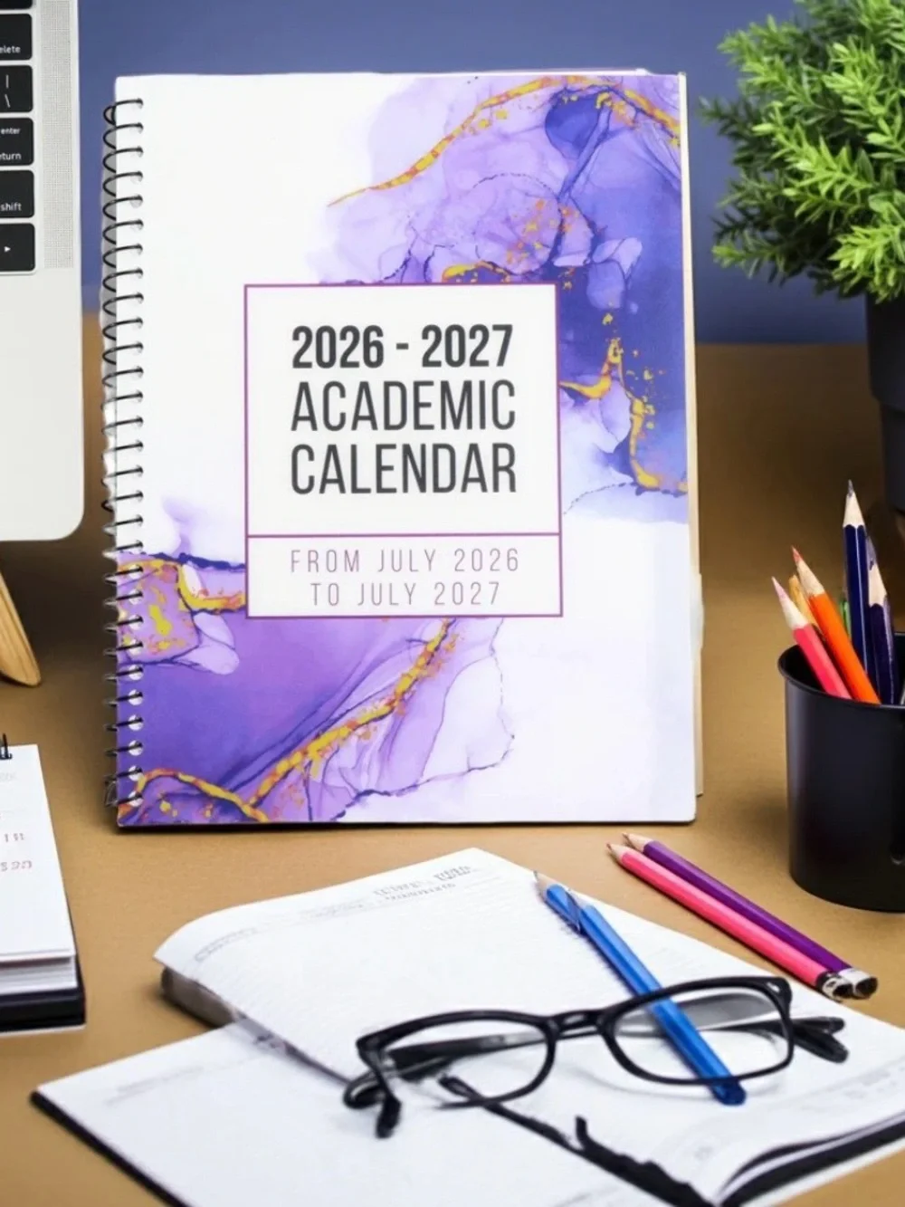 The 26-27 Academic Calendar color Coded Calendar Bundle - pack of 3 bold dates
